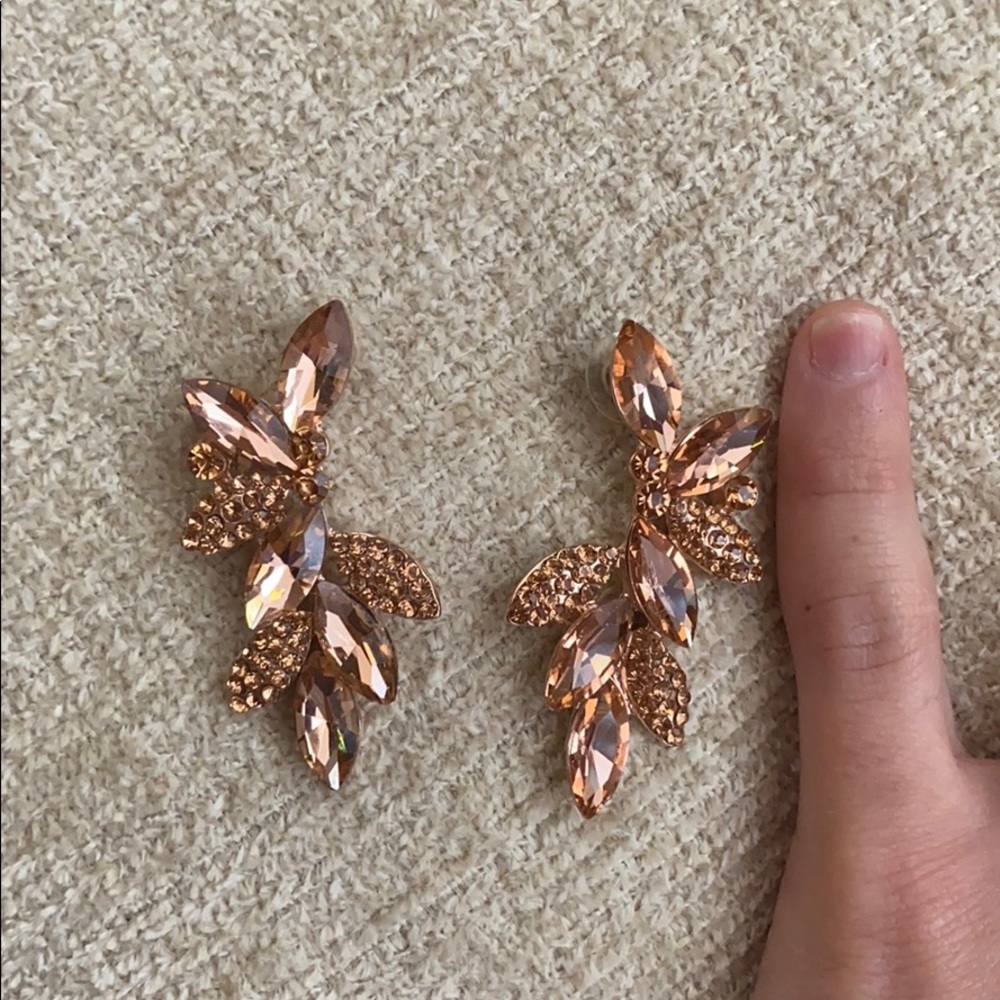 SOLD Rose Gold Gem Stone Earrings - Picture 7 of 11
